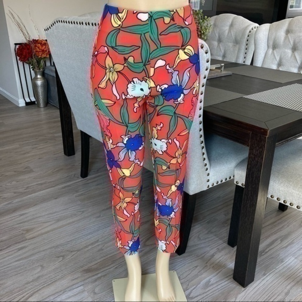 ๐ M. Mix colorful floral dress career pants 2 - Picture 2 of 12